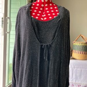 Black & Silver top/cardigan combo